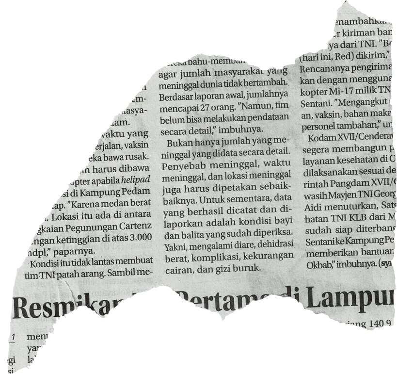 Ripped Newspaper Cutout