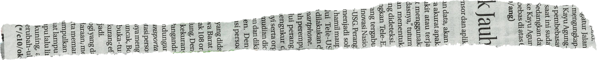 Torn Newspaper Strip Cutout